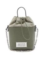 Maison Margiela - 5ac Grained-leather And Canvas Bucket Bag - Womens - Khaki