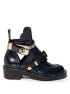 Balenciaga Ceinture Cut-out Leather Ankle Boots