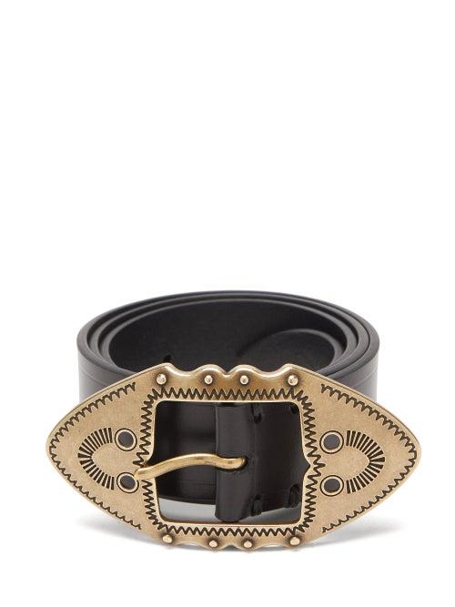 Matchesfashion.com Isabel Marant - Bucky Engraved-buckle Leather Belt - Womens - Black