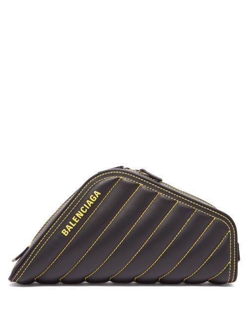 Matchesfashion.com Balenciaga - Car Quilted Leather Clutch - Womens - Black Yellow