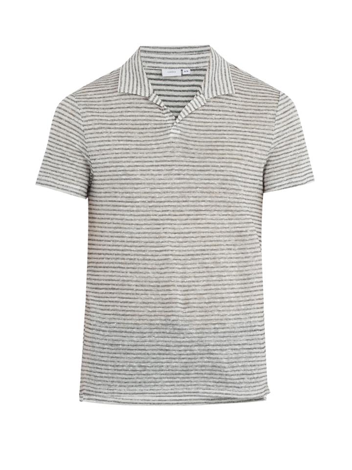 Onia Shaun Linen And Cotton-blend Polo Shirt