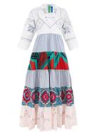 Matchesfashion.com Rianna + Nina - Kendima Upcycled-tablecloth Cotton Dress - Womens - White Multi