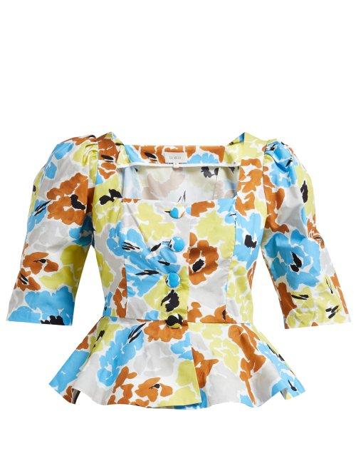 Matchesfashion.com Isa Arfen - Ponza Floral Print Cotton Blouse - Womens - Multi