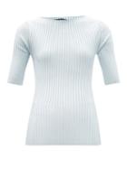 Ladies Rtw Proenza Schouler - Boat-neck Ribbed Top - Womens - Blue