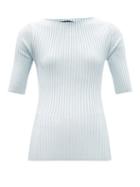 Ladies Rtw Proenza Schouler - Boat-neck Ribbed Top - Womens - Blue