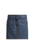 Matchesfashion.com Prada - Belted Denim Skirt - Womens - Denim