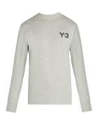 Matchesfashion.com Y-3 - Logo Print Cotton Jersey Sweatshirt - Mens - Grey