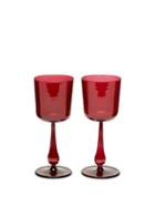 Matchesfashion.com R+d.lab - Set Of Two Calice Wine Glasses - Dark Red