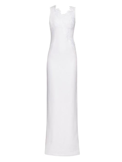 Antonio Berardi Embroidered Sleeveless Stretch-cady Gown