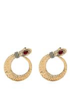 Matchesfashion.com Etro - Crystal Embellished Snake Earrings - Womens - Gold