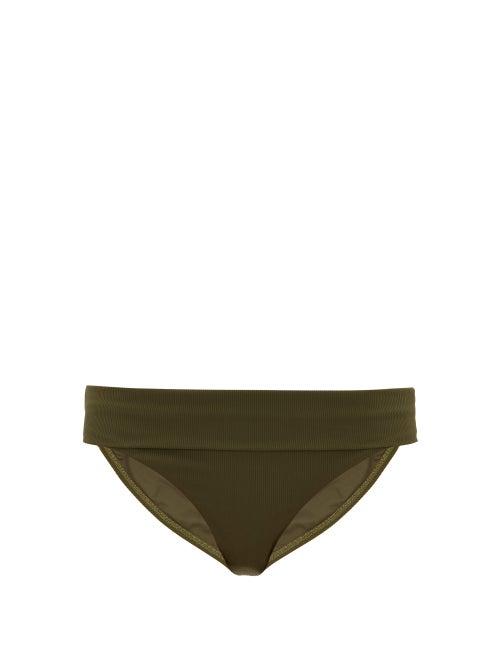 Matchesfashion.com Melissa Odabash - Brussels High-waist Ribbed Bikini Briefs - Womens - Dark Green