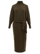 Matchesfashion.com Zimmermann - Espionage Belted Wool Blend Sweater Dress - Womens - Dark Olive