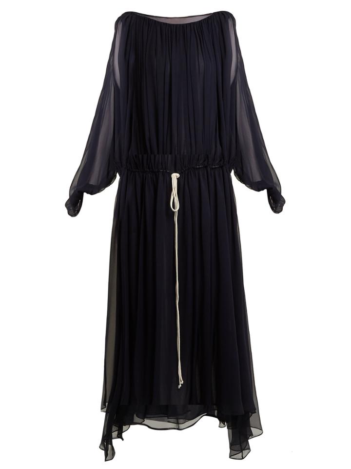 By. Bonnie Young Boat-neck Balloon-sleeved Silk-chiffon Gown