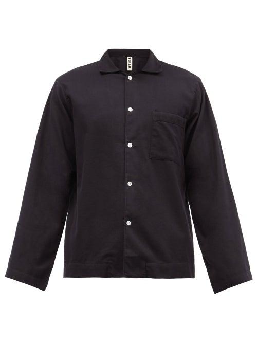 Matchesfashion.com Tekla - Organic Cotton-flannel Pyjama Top - Mens - Black