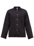 Matchesfashion.com Tekla - Organic Cotton-flannel Pyjama Top - Mens - Black