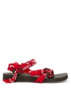 Matchesfashion.com Arizona Love - Trekky Bandana Wrapped Velcro Strap Sandals - Womens - Red