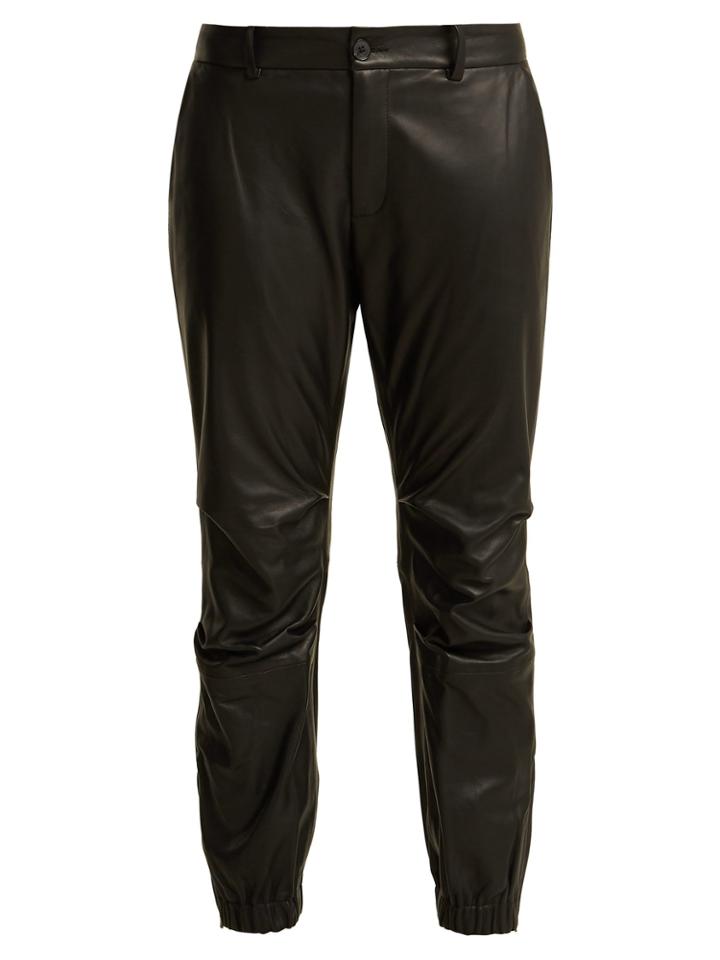 Nili Lotan Cropped Leather Trousers