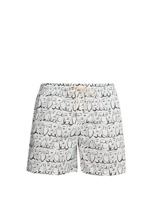 Matchesfashion.com Le Sirenuse, Positano - X Luke Edward Hall Swim Shorts - Mens - White Multi