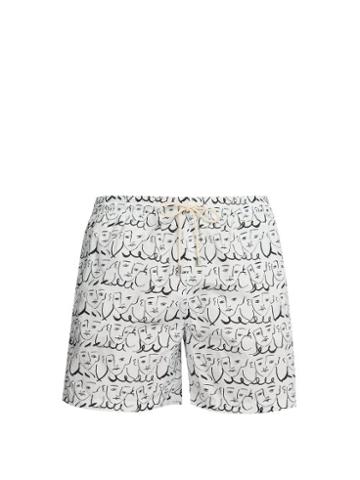 Matchesfashion.com Le Sirenuse, Positano - X Luke Edward Hall Swim Shorts - Mens - White Multi
