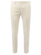 Paul Smith - Check-jacquard Wool-hopsack Trousers - Mens - Beige
