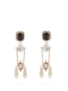 Erdem Crystal And Faux Pearl-embellished Drop Earrings