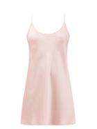 Ladies Lingerie La Perla - Semplice Silk-satin Slip Dress - Womens - Light Pink