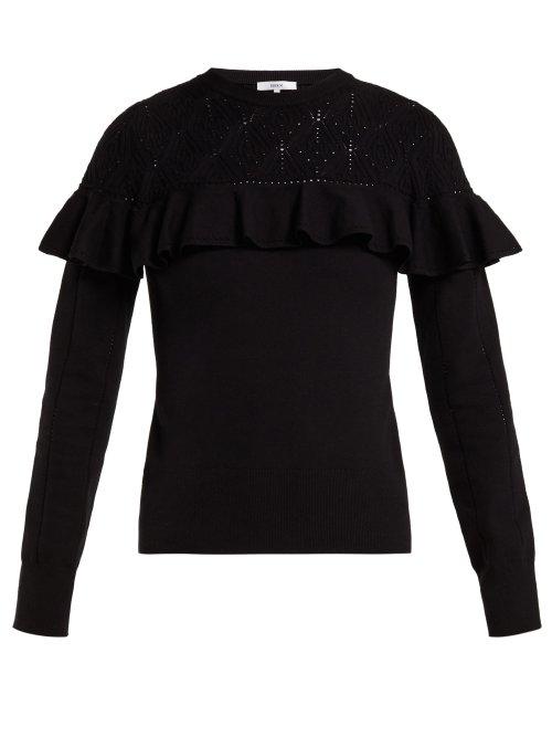 Matchesfashion.com Erdem - Joceline Pointelle Knit Sweater - Womens - Black