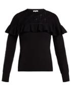 Matchesfashion.com Erdem - Joceline Pointelle Knit Sweater - Womens - Black