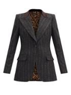 Matchesfashion.com Dolce & Gabbana - Single-breasted Pinstriped Tweed Jacket - Womens - Black Multi