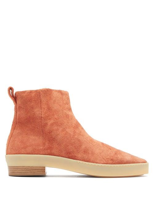 Matchesfashion.com Fear Of God - Santa Fe Zipped Suede Chelsea Boots - Mens - Red