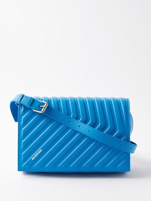 Balenciaga - Car Embossed Leather Cross-body Bag - Mens - Blue