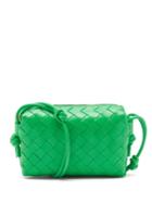 Bottega Veneta - Loop Mini Intrecciato-leather Cross-body Bag - Womens - Green