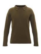 E. Tautz - Layered-collar Ribbed-wool Sweater - Mens - Khaki