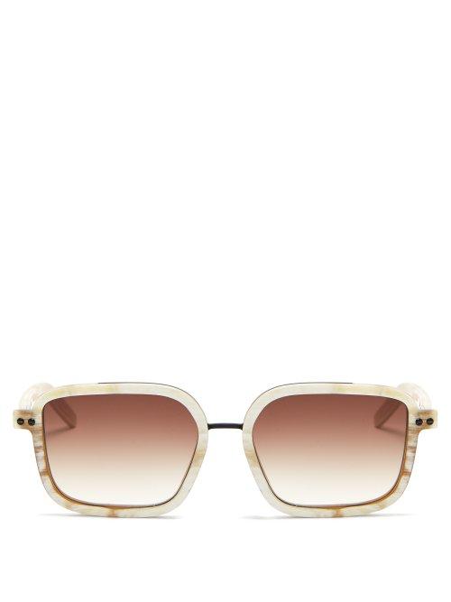 Matchesfashion.com Blyszak - V Square Frame Sunglasses - Mens - White