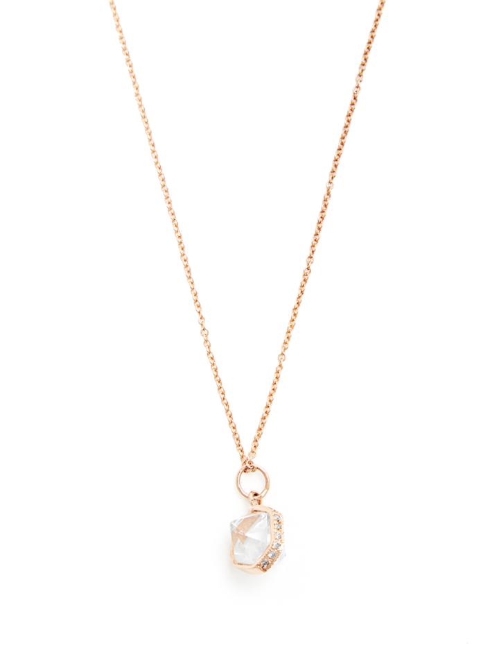 Jacquie Aiche Diamond, Herkimer-quartz & Rose-gold Necklace