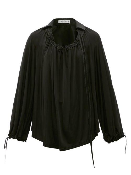 Matchesfashion.com Palmer//harding - First Moment Ruched Jersey Blouse - Womens - Black