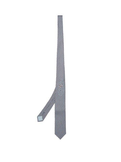 Matchesfashion.com Prada - Geometric Patterned Silk Tie - Mens - Blue Multi