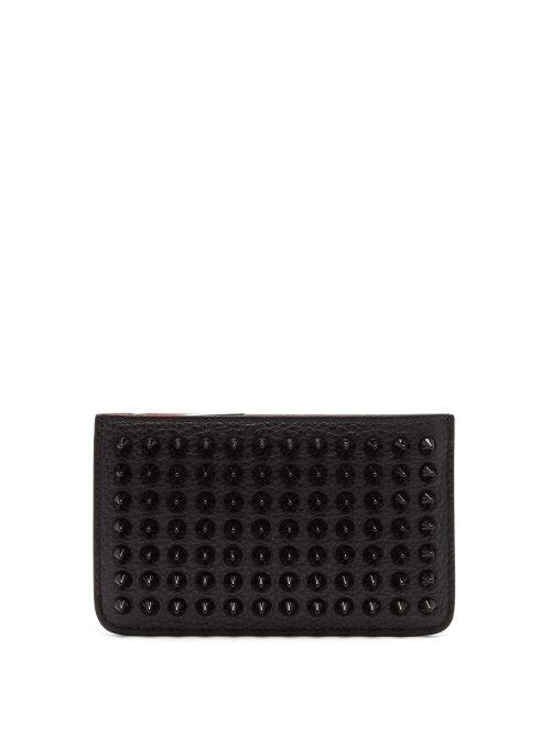 Matchesfashion.com Christian Louboutin - Panettone Spiked Leather Wallet - Mens - Black