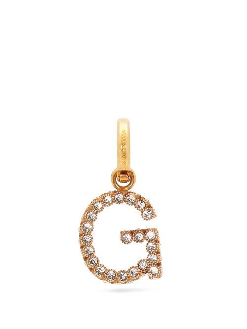 Matchesfashion.com Burberry - G Crystal Embellished Letter Charm - Womens - Crystal
