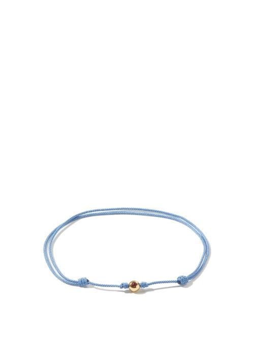 Matchesfashion.com Luis Morais - Ruby, 14kt Gold & Cord Bracelet - Mens - Blue