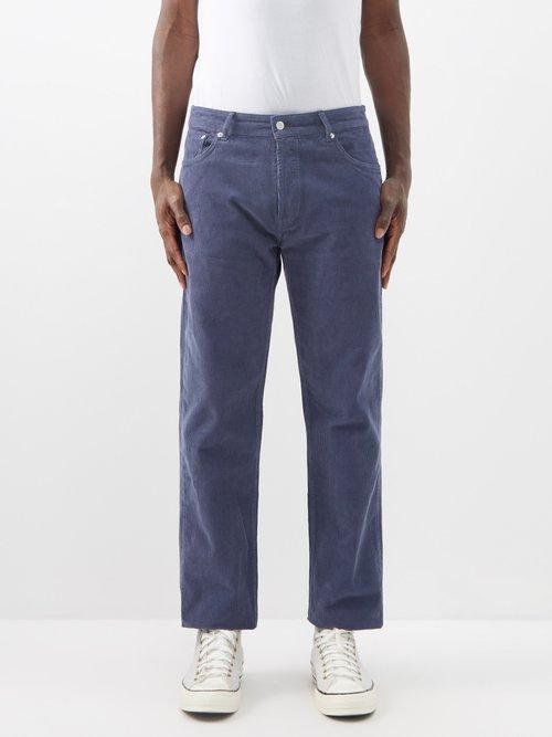 Officine Gnrale - James Cotton-corduroy Straight-leg Trousers - Mens - Blue