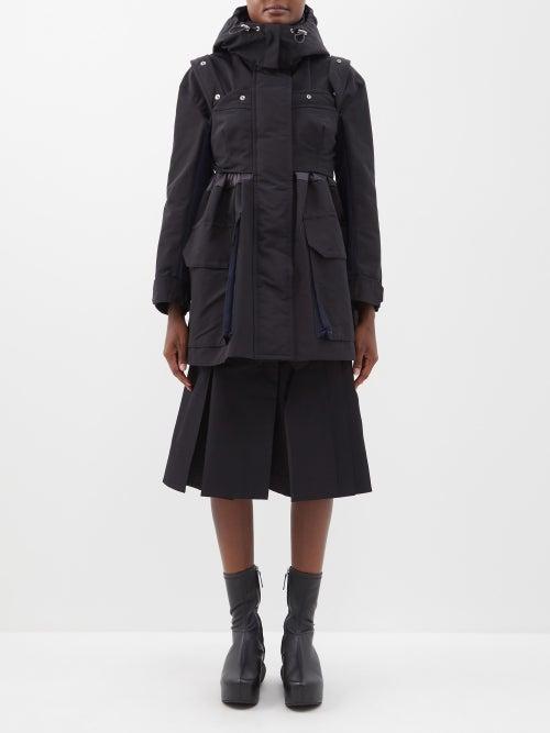 Sacai - Hooded Cotton-blend Parka - Womens - Black