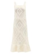 Jil Sander - Crochet-knit Cotton-blend Midi Dress - Womens - Cream