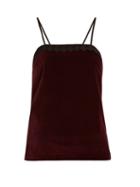 Matchesfashion.com Racil - Fife Macram Lace Trimmed Velvet Top - Womens - Burgundy