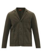 Mens Rtw Barena Venezia - Refada Single-breasted Cotton-twill Blazer - Mens - Dark Khaki