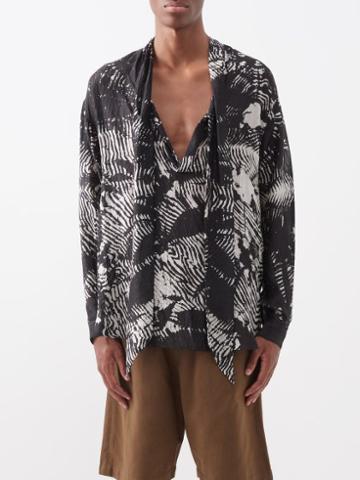 Delos - Rambert Shibori-dyed Silk Shirt - Mens - Black Multi