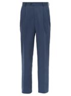 Matchesfashion.com Ditions M.r - Paul High Rise Pleated Trousers - Mens - Navy