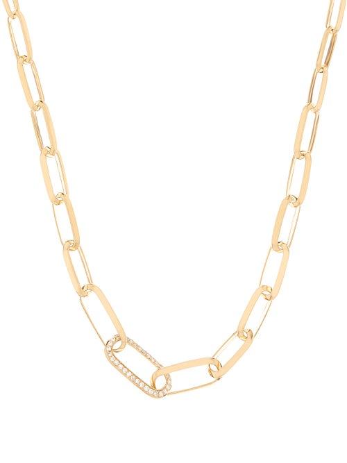 Matchesfashion.com Lizzie Mandler - Diamond & 18kt Gold Cable-chain Necklace - Womens - Gold