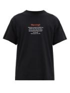 Matchesfashion.com Vetements - Warning Print Jersey T Shirt - Mens - Black