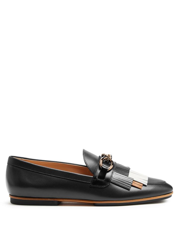 Tod's Gomma Fringed Leather Loafers